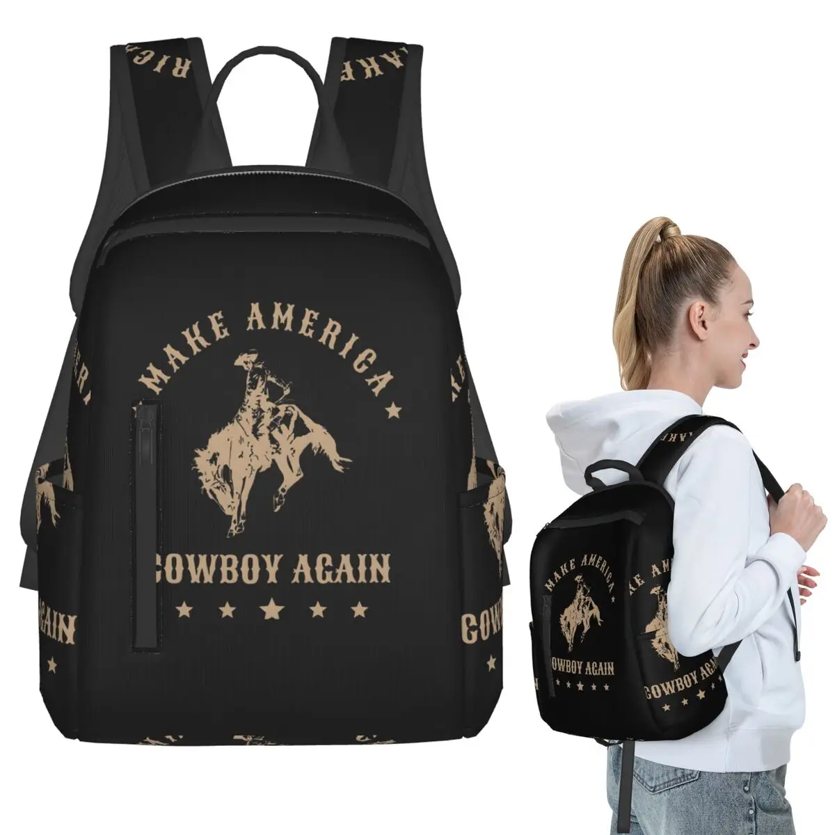 Make America Cow Cow Again Backpack Student BookBag Boys Girls School Bag Computer Shoulder Bags Men Women