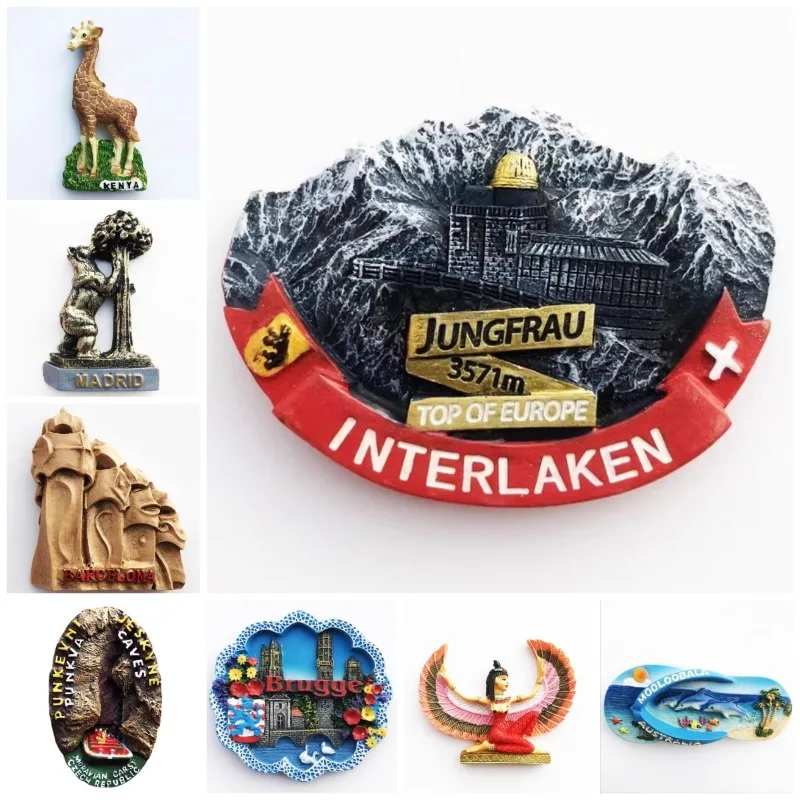 Famous Resorts Fridge Magnets Malta Travelling Souvenirs Spain Kenya Switzerland Austria Germany Fridge Stickers Christmas Gifts
