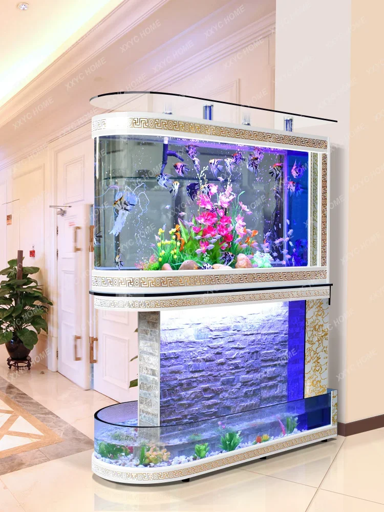 Fish Tank Aquarium Dual-Purpose Water Curtain Wall Landscape Ecological Glass