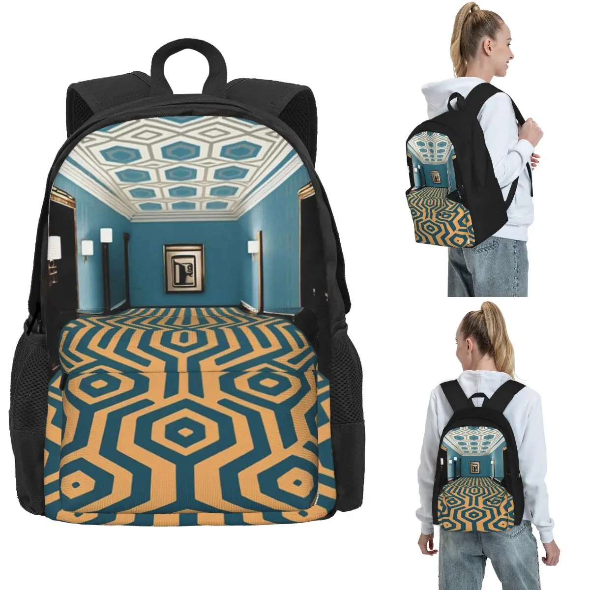 Horror Inspired Phone Case Backpack Hot Sale Daypack Large Capacity Boys Girls BookBag School Bag Shoulder Bags for Men Women