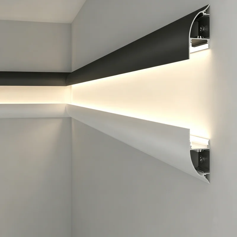 10Pack 1M Led Aluminum Profile Upward Downward Luminous Channel Indoor Ceiling Wall Wash Lamp Top Corner Line Bar Strip Light