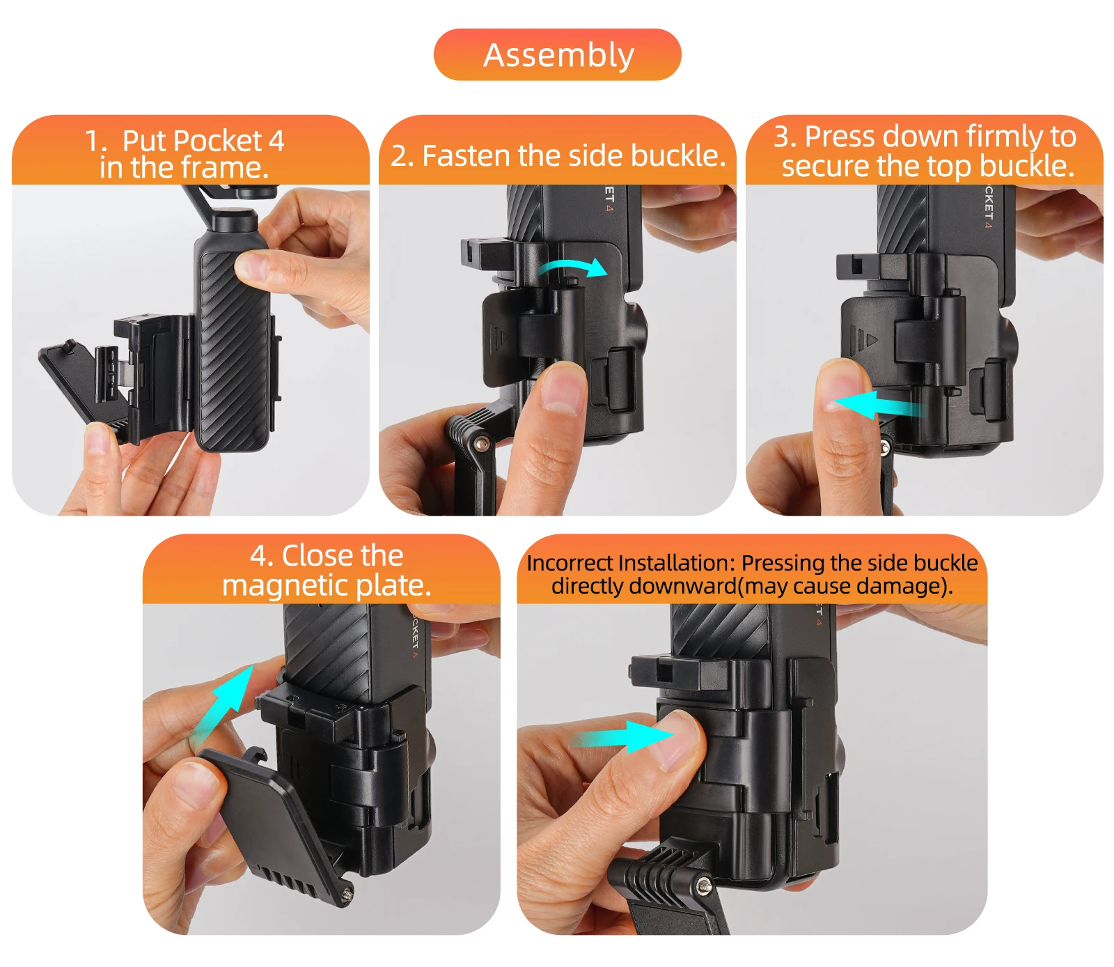 Magnetische Halterung für DJI OSMO POCKET 4, Clip-Halterung für Fahrrad/Vlog/Tisch-Aufnahmen, Zubehör für DJI Pocket 4 Kamera ﻿ – Detail 18