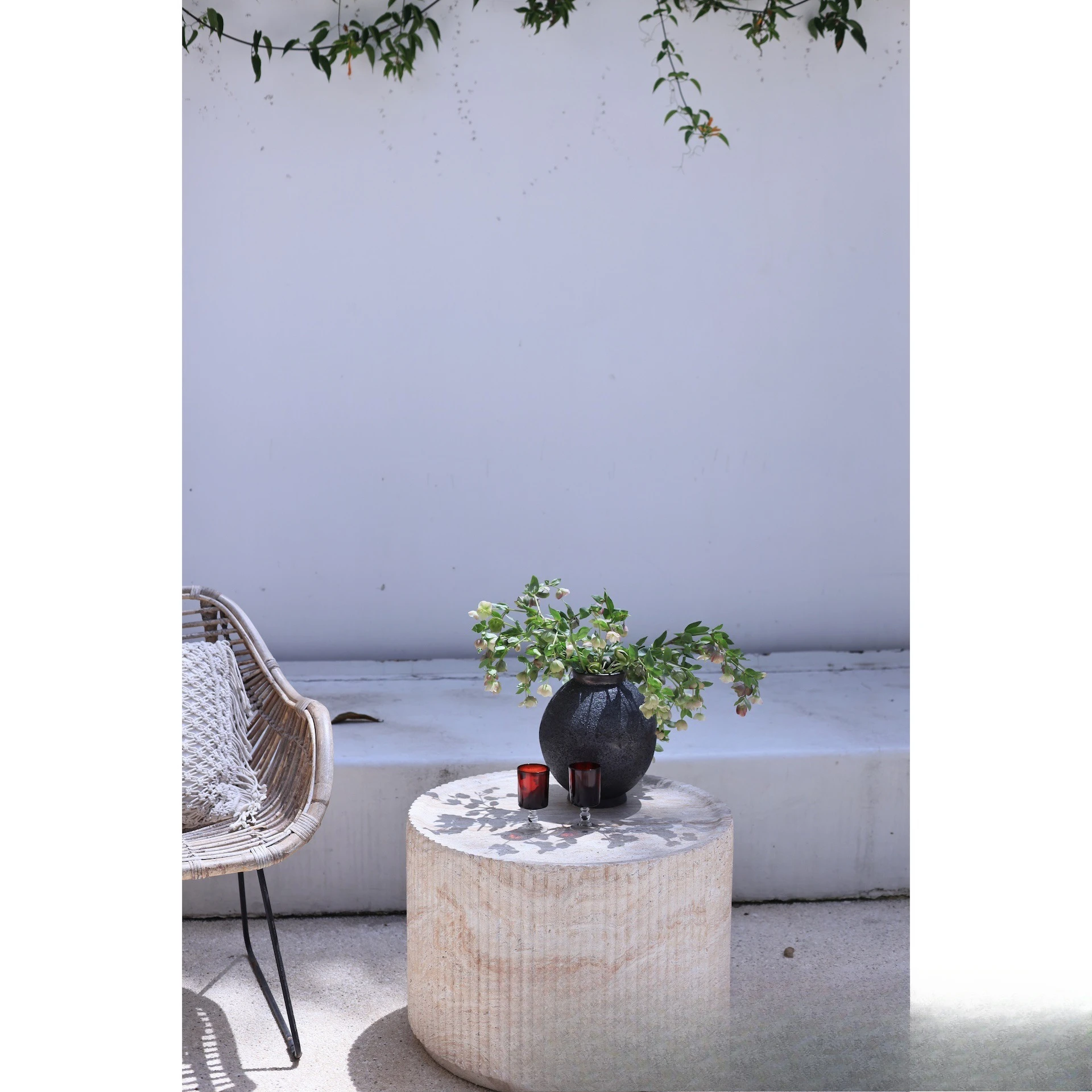 Hee shop, mesa de centro de diseño, sofá doméstico versátil clásico de arte de columna romana redonda corta, mesa baja para sala de estar