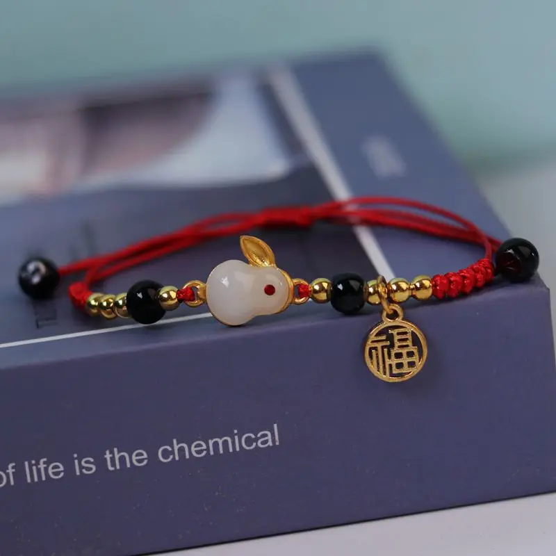 New Fashion Zodiac Auspicious Rabbit Red Rope Bracelet  for Women Men Adjustable Size Bring Lucky Birthday Jewelry Accessories