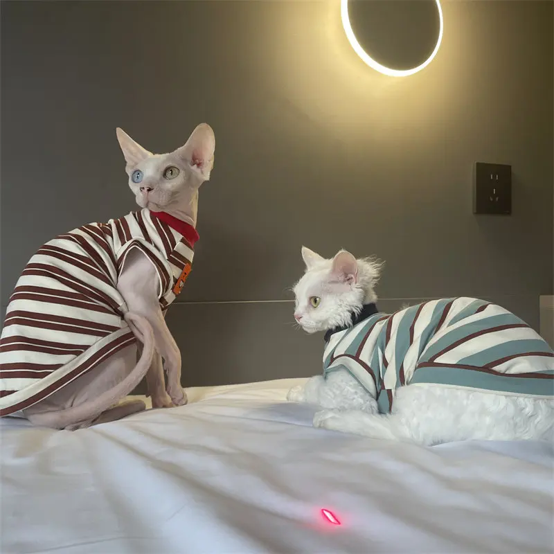 Ropa de algodón para gatos Sphynx y Devon Rex de verano y primavera