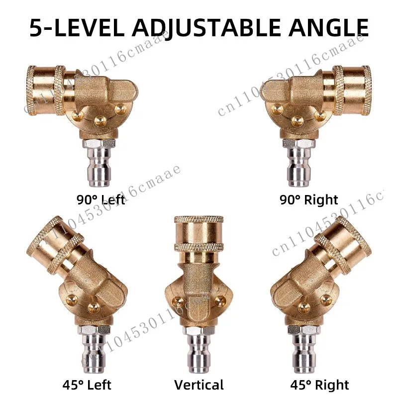 360 Degree Rotatable Brass Five-Way Rotary Interface 180 Degree Swivel Joint Connector for Pneumatic Air Hose &Hydraulic Systems