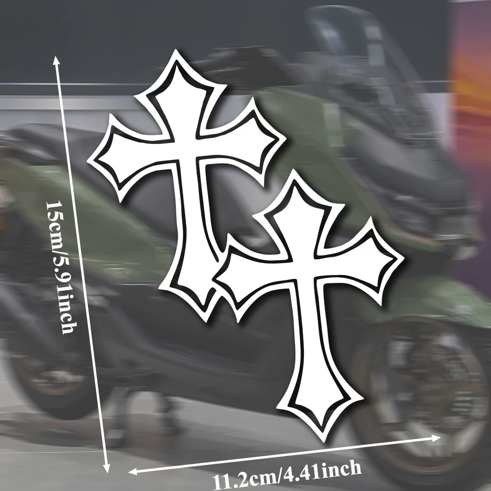 Cross Motorcycle Stickers, Religious Theme Decorative Stickers, Durable Self-adhesive Decorative Car Stickers