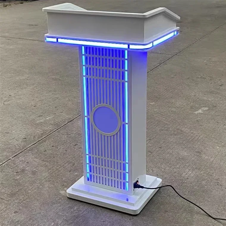 Latest Premium Wooden Stainless Steel Speech Lectern Rostrum Pulpit Podium For Church And School