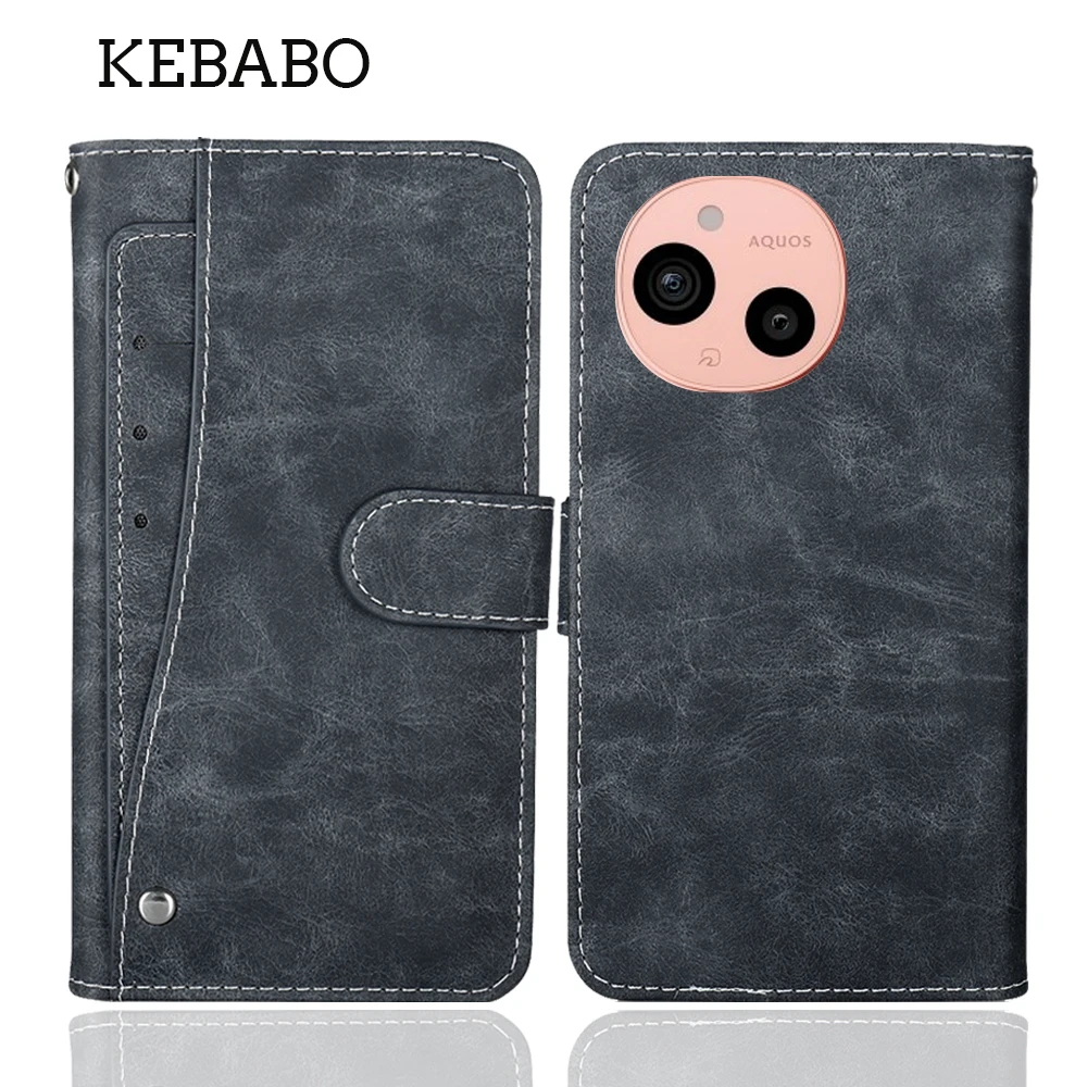 محفظة جلدية لحافظة Sharp Aquos Sens9 مقاس 6.1 بوصة، غطاء حماية فاخر مخصص لبطاقة الهاتف، محفظة بطاقات نمط الكتاب