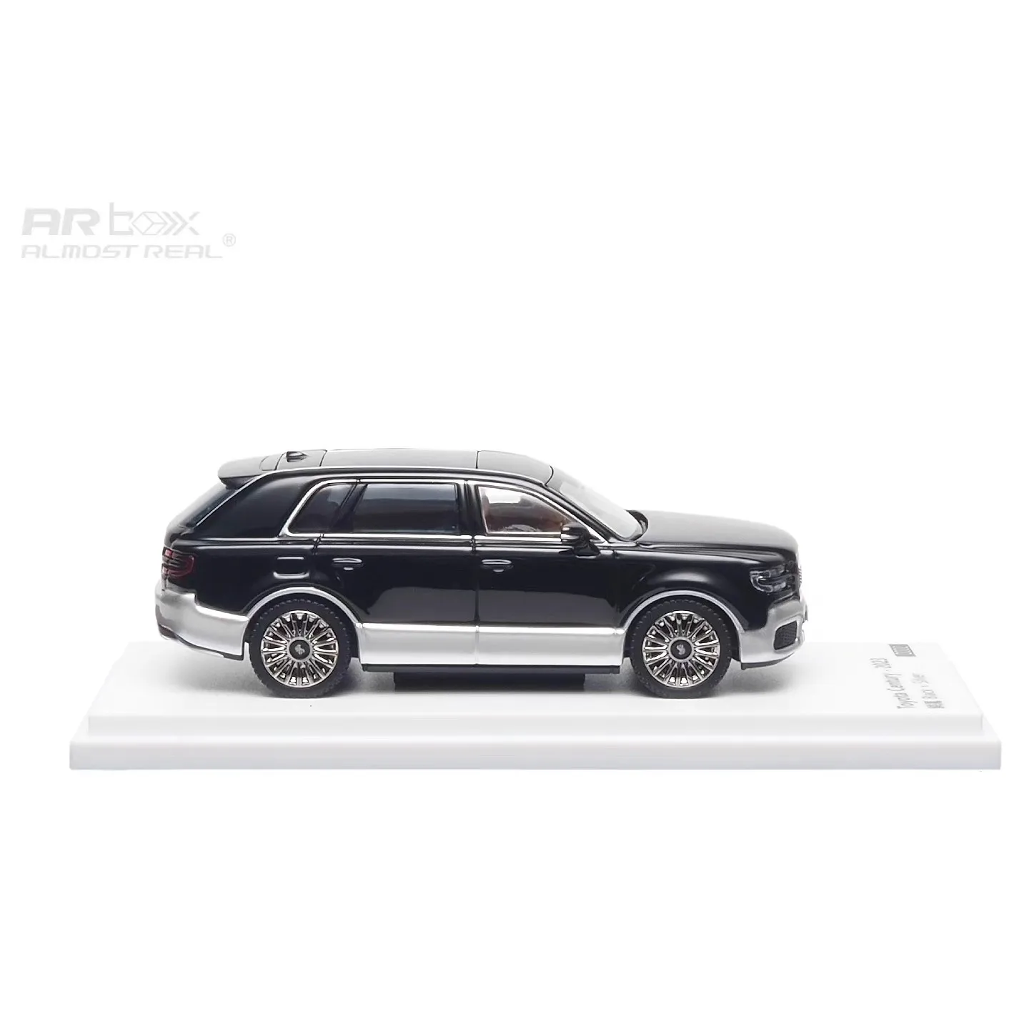 โมเดลรถ SUV อัลลอยด์ Almost Real AR Box 1/64 รุ่นจำลองปี 2023 โตโยต้า เซ็นจูรี่ ลินเฟิง สีดำ-เงิน ของตกแต่งห้อง ของขวัญ