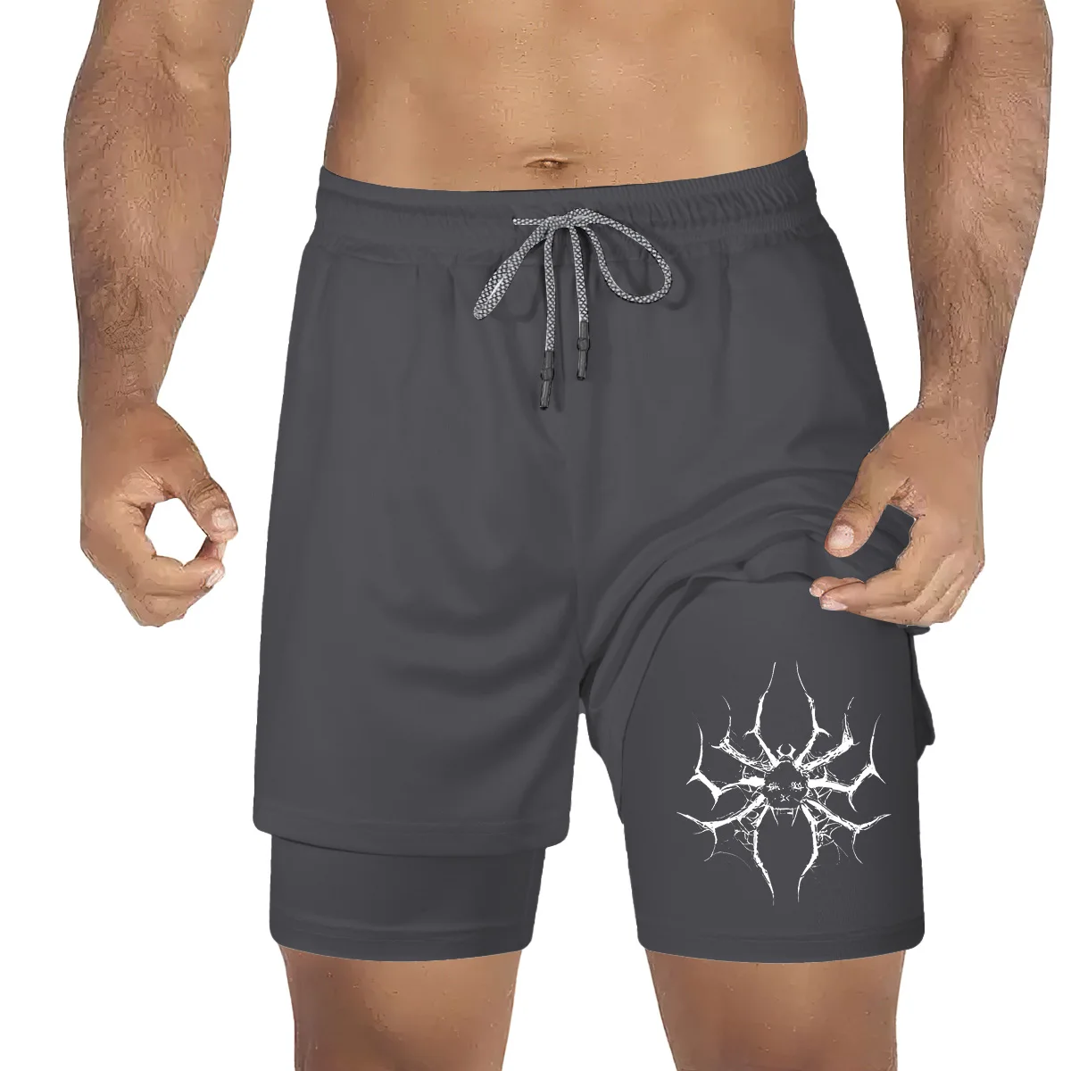 Heren Hardloopbroek 2 In 1 Dubbeldeks Sportshorts Sportkleding Gym Fitness Korte Broek Training Joggingbroek Herenkleding