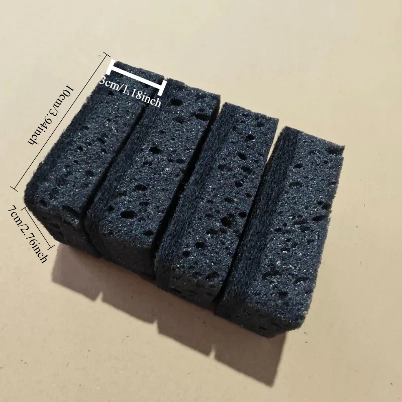 10pcs Black Seaweed Sponge Scrubber, Long-Lasting Dish & Pot Scouring Pad, Oil-Resistant Kitchen Cleaning Sponge Block