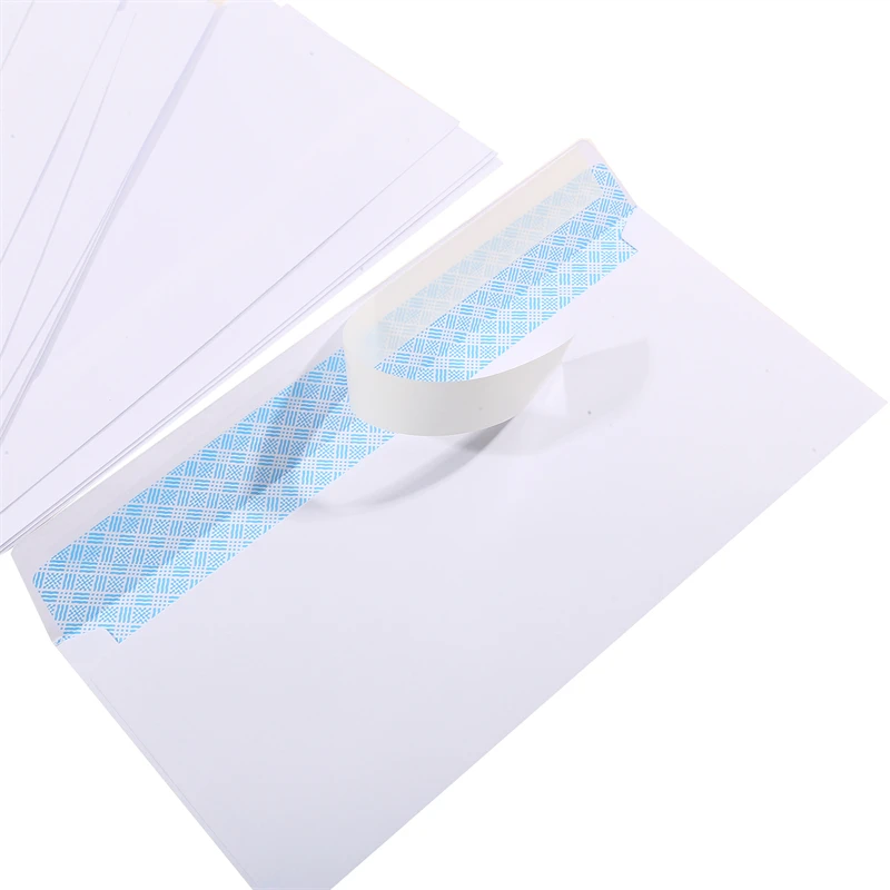 Windowless White Envelope 10 # Secure Business Envelope Can Hold A4 Paper Bill Invoice Self Sealing Envelope 10-100pcs