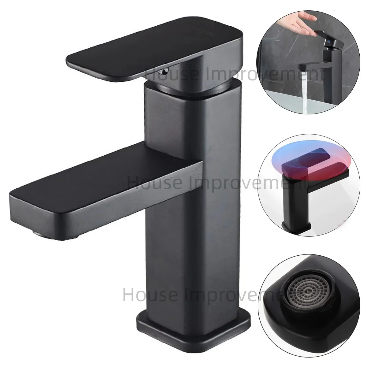 

Hot and Cold Bathroom Faucet Water Mixer Tap Single Handel Single Hole Deck Mounted Plastic Washbasin Bathtub Faucet G1/2