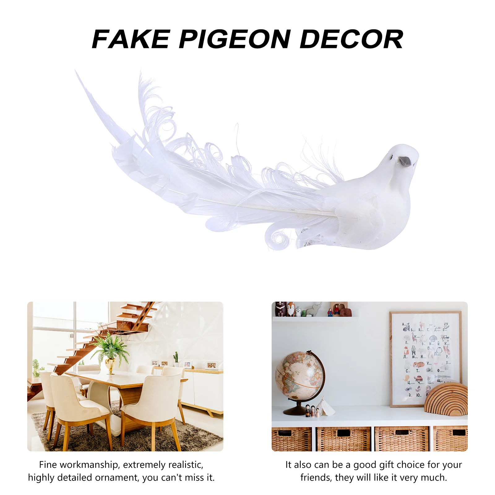 

12Pcs Pigeon Ornament Simulation Bird Decor Realistic Home Decoration Photography Prop Artificial Pigeon Adornment