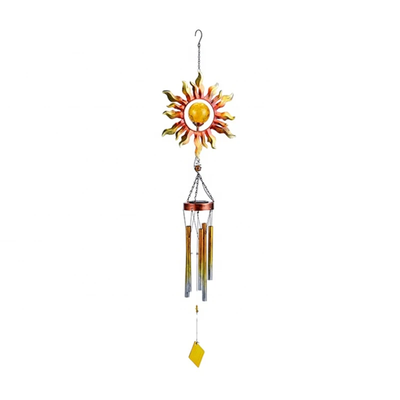 

Hourpark High-quality sun-face decor for garden outdoor wind chimes with solar lights garden ornaments