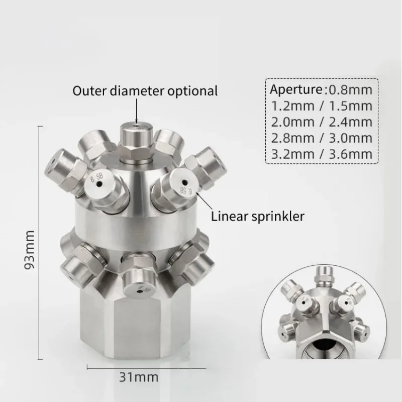 Multi-Head Ss All-Directional Fixed Cleaning Nozzle 360 Degrees Rotating Nozzle