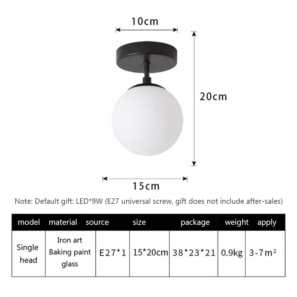 10-30CM Nordic Glass Ceiling Lamp Modern Glass ceiling Lights For Entnrance Hallway Bedroom Bedside Home Indoor Lighting Fixtury