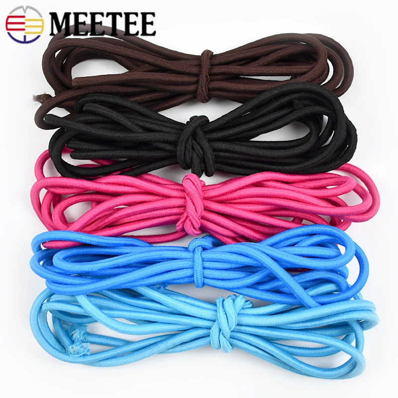 2-10M 5mm Round Elastic Rope Hair Bands Spring String Cords Sewing Clothes Elastics Rubber Roll Sport Stretch Tape Accessories