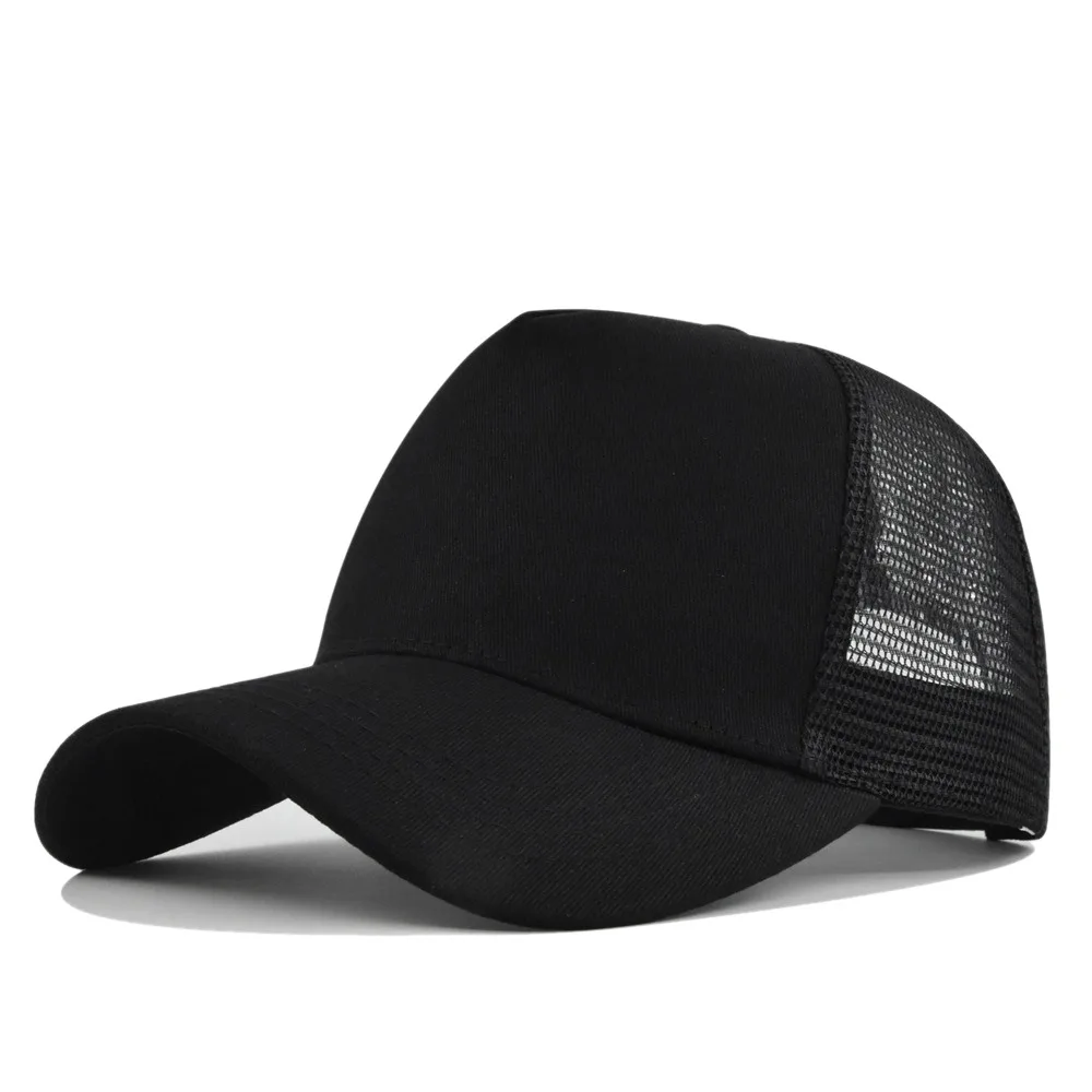 New Hard Top Baseball Cap Breathable 5 Panels Mesh Hat Solid Color Advertising Cap Men Women