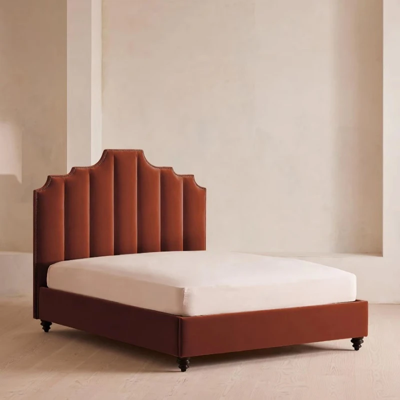 Modern Queen Bed Padded Thick Filler Apartment Bedroom