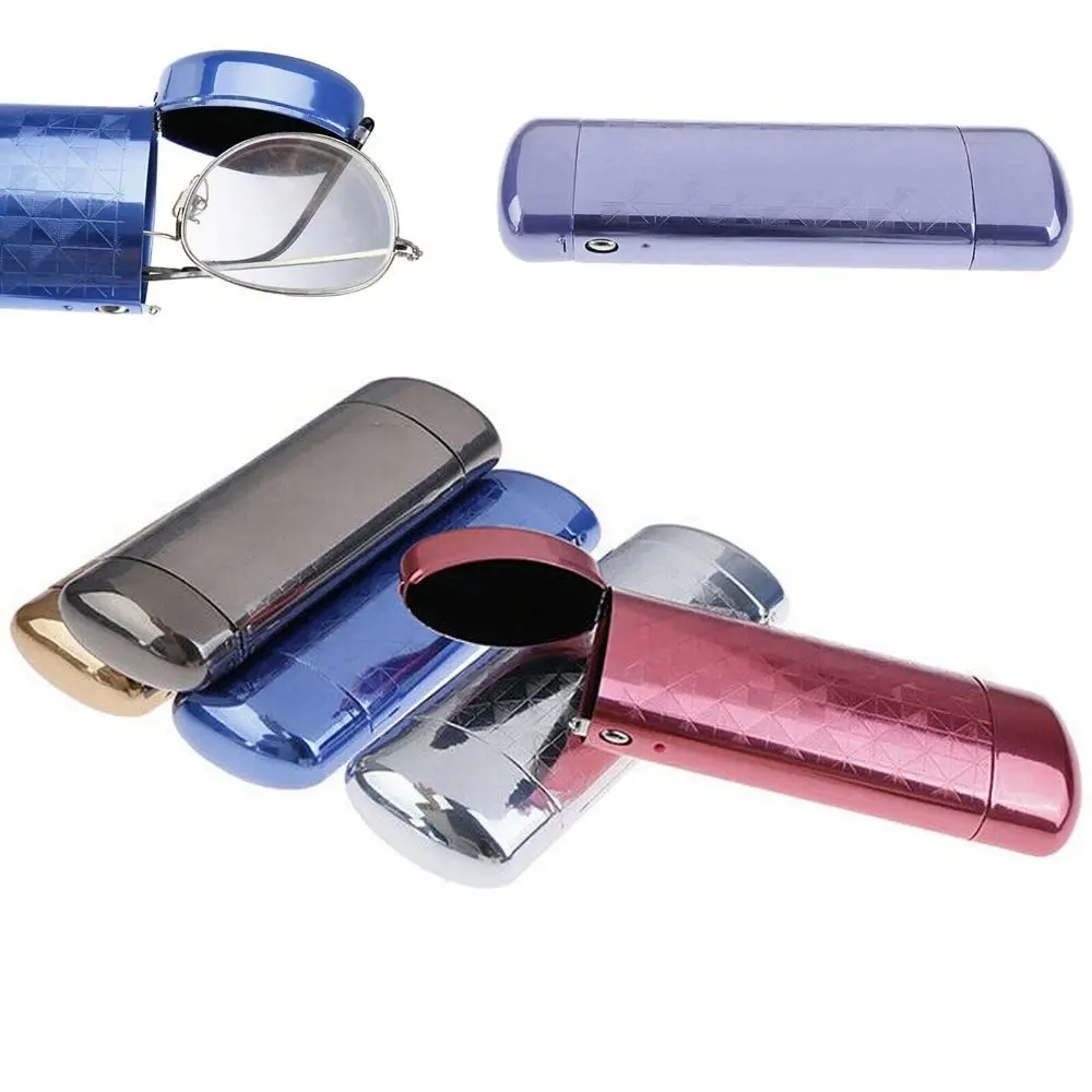 New Fashion Hard Metal Glasses Box Superior Aluminum Capsule Flip Eyeglasses Case Metal Portable Sunglasses Protector