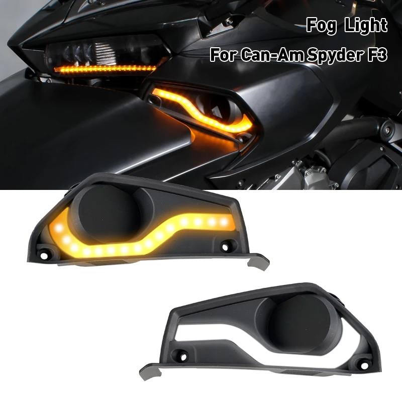 For Can-Am Spyder F3 Models Fog Light Frame Kit With LED Halo Ring