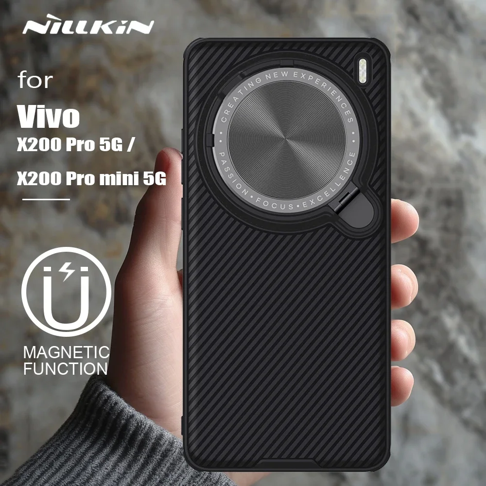 

Чехол Nillkin для Vivo X200 Pro Magsafe CamShield Prop с полным покрытием, держатель для объектива, чехол для телефона Vivo X200 Pro mini, магнитный чехол