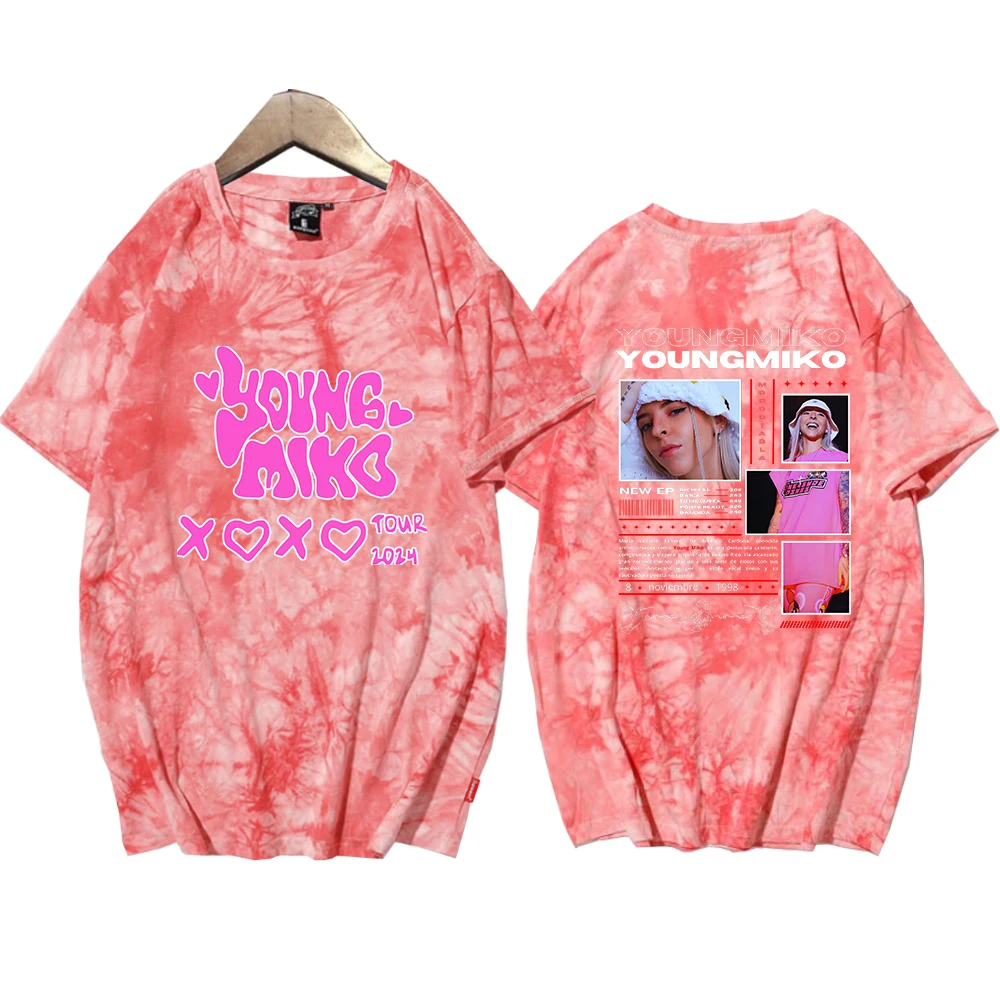 Young Miko 2024 Tie Dye Shirts Unisex  Round Neck Short Sleeve T-Shirt Fans Souvenir Gift Tops