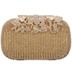 Unico oro strass borsa da sera pochette borsa da sposa Prom