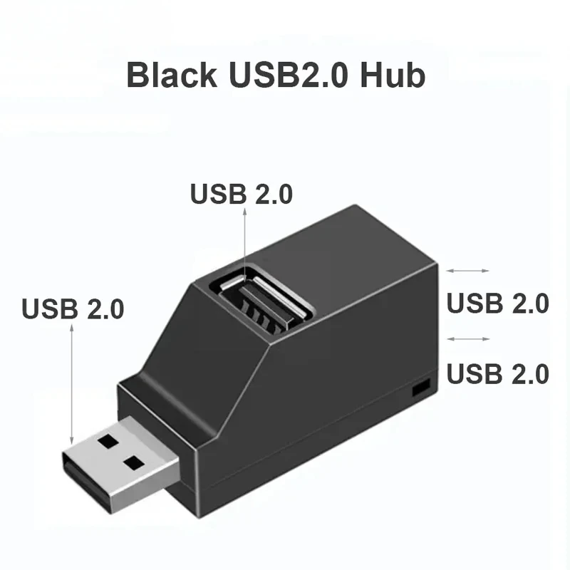 USB 3.0 Hub Adapter, Mini Splitter Box with 3 Ports, High Speed for PC Laptop U Disk Card Reader