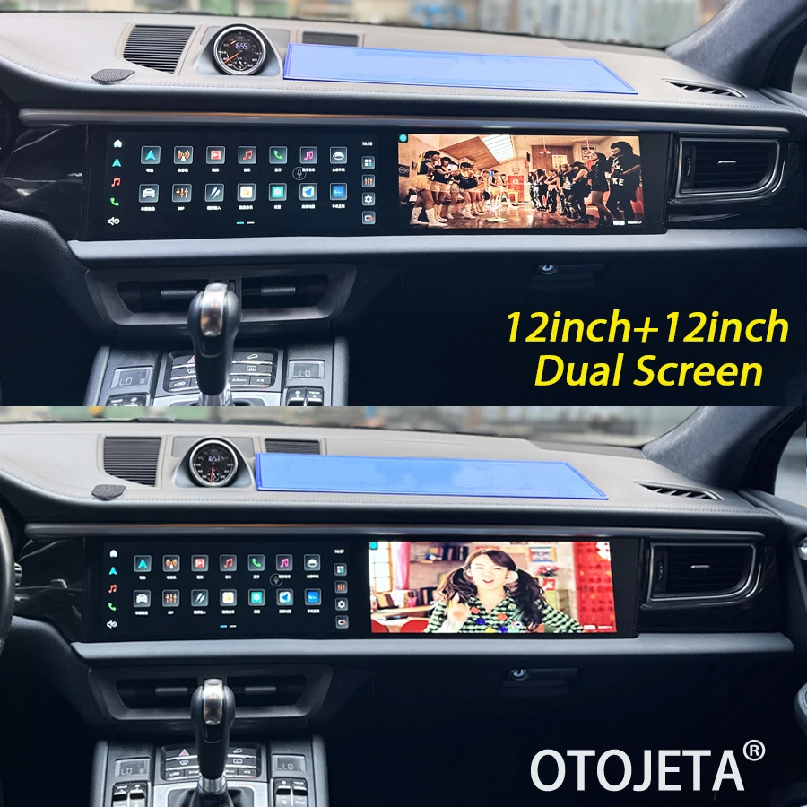 12.3inch Dual Screen Android Car Radio For Porsche Macan 2011-2017 Stereo Automotive Carplay Multimedia Player GPS DSP Head Unit