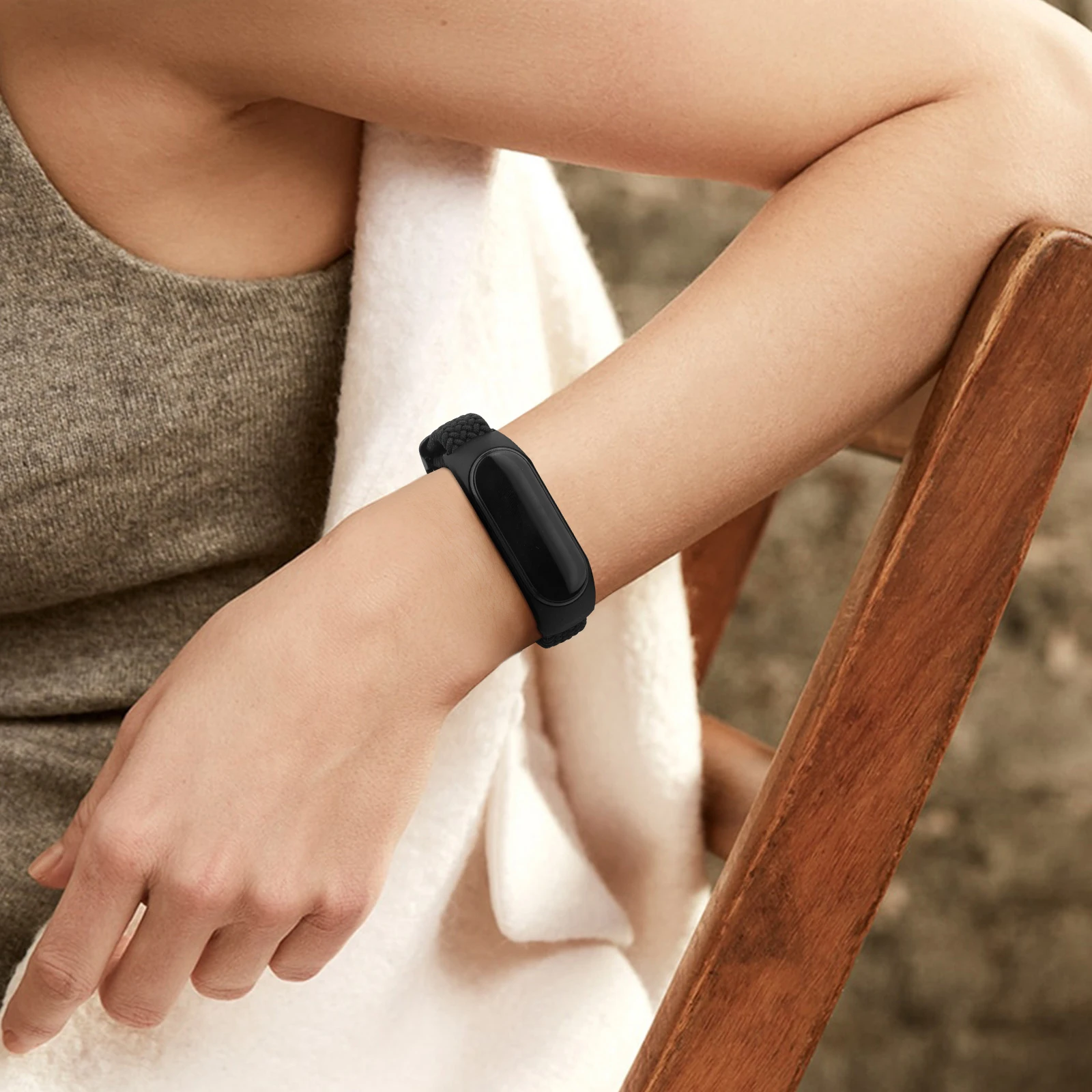 Geflochtenes Armband für Xiaomi Mi Band 7 6 5 4 3, elastisches, verstellbares Armband für Amazfit Band 5, Ersatzarmband – Detail 11
