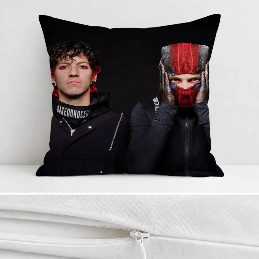 Twenty One Pilots  Double-sided Printed Square Decorative Cushion Cover for Sofa Living Room Home Decor