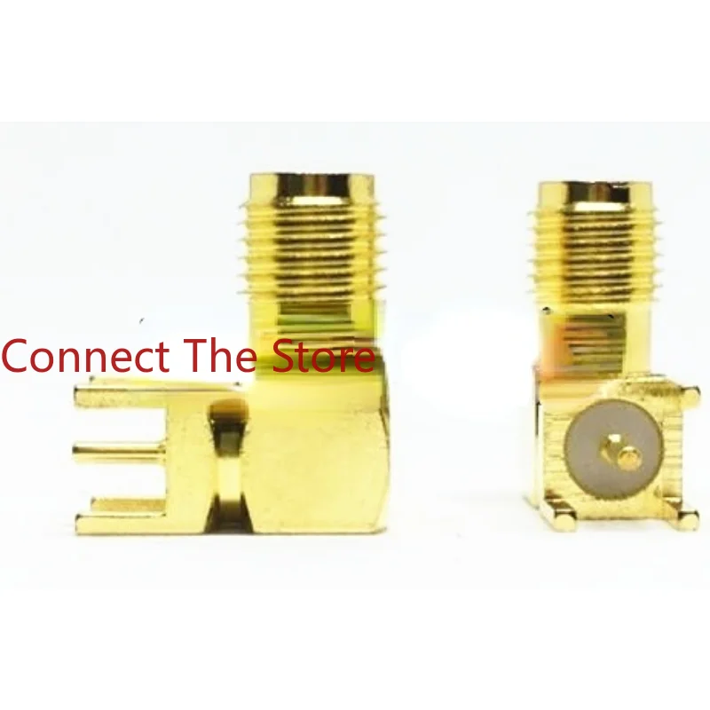 10PCS SMA Curved Foot -KWE Outer Screw Inner Hole  RF Mount  Antenna  90 Degree  Connector