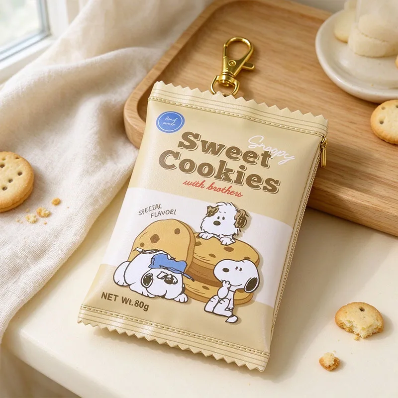 Cute Cartoon Snoopy Zipper Coin Purse Mini Storage Bag Pendant Lipstick Pouch Small Accessories Portable Wallet Christmas Gift