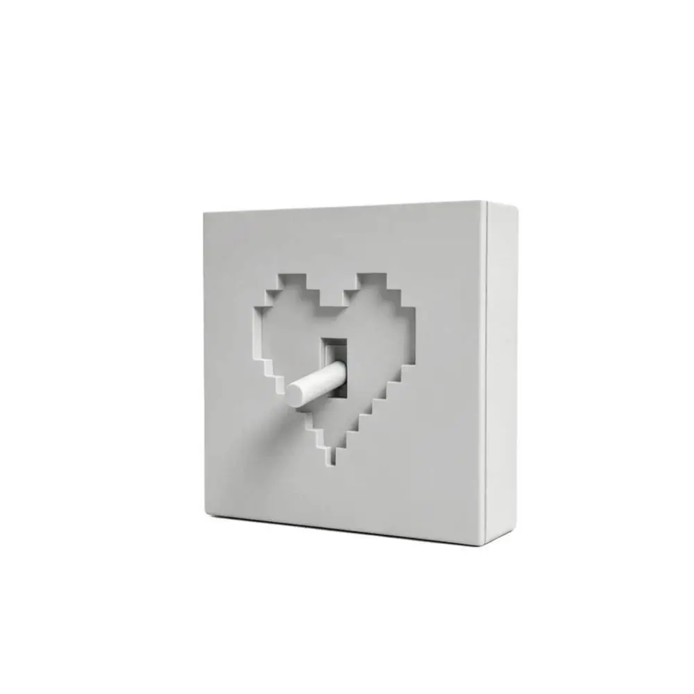 3D Printed Pixel Heart Light Switch Cover Removable Waterproof Joystick Switch Stickers Accidental Touch Prevention