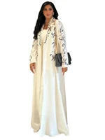 Eid broderie ouvert Abaya femmes imprimer Cardigan Robe musulmane dubaï maroc caftan Ramadan saoudien Robe robes Largos Caftan 2025 4