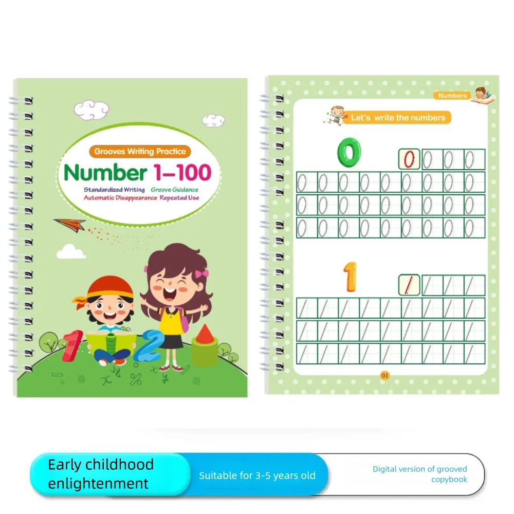 كتاب الأخدود الإنجليزي المحمول للأطفال كتاب تدريب القلم التحكم متعدد الوظائف كتاب الخط الإنجليزي