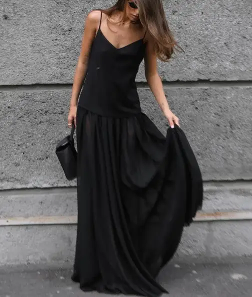 女性の夏のセクシーなサスペンダードレス女性の日常服 V ネックスリムエレガントなイブニングドレス女性のための