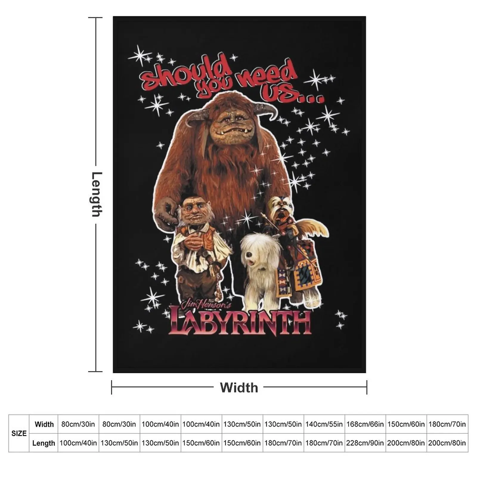 Should you need us the labyrinth film idol art gift for fans Throw Blanket couch cozy soft plush fuzzy picnic outdoor blanket