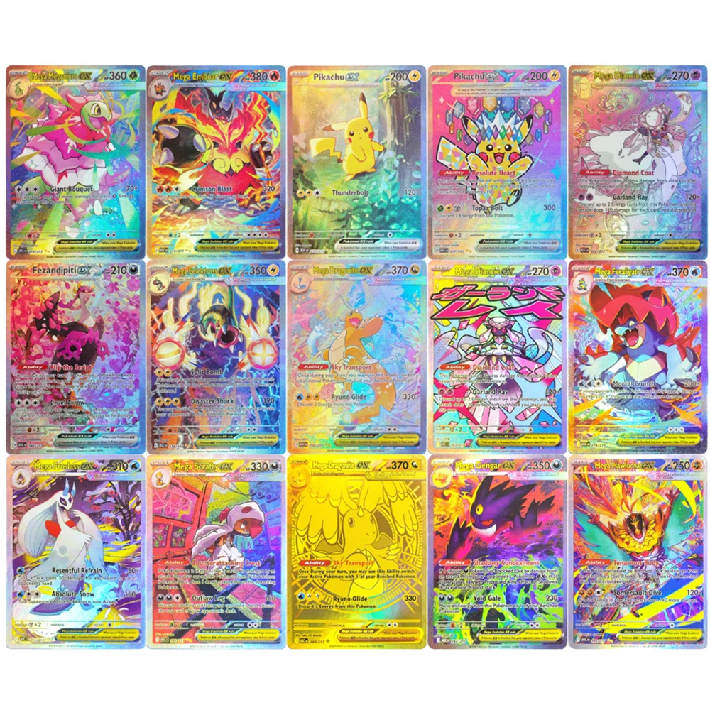 Cartão Proxy Pokémon em Inglês Ascended Heroes ASC Mega Dragonite Gengar Feraligatr Froslass Diancie ex PTCG Cartão de Coleção de Jogo