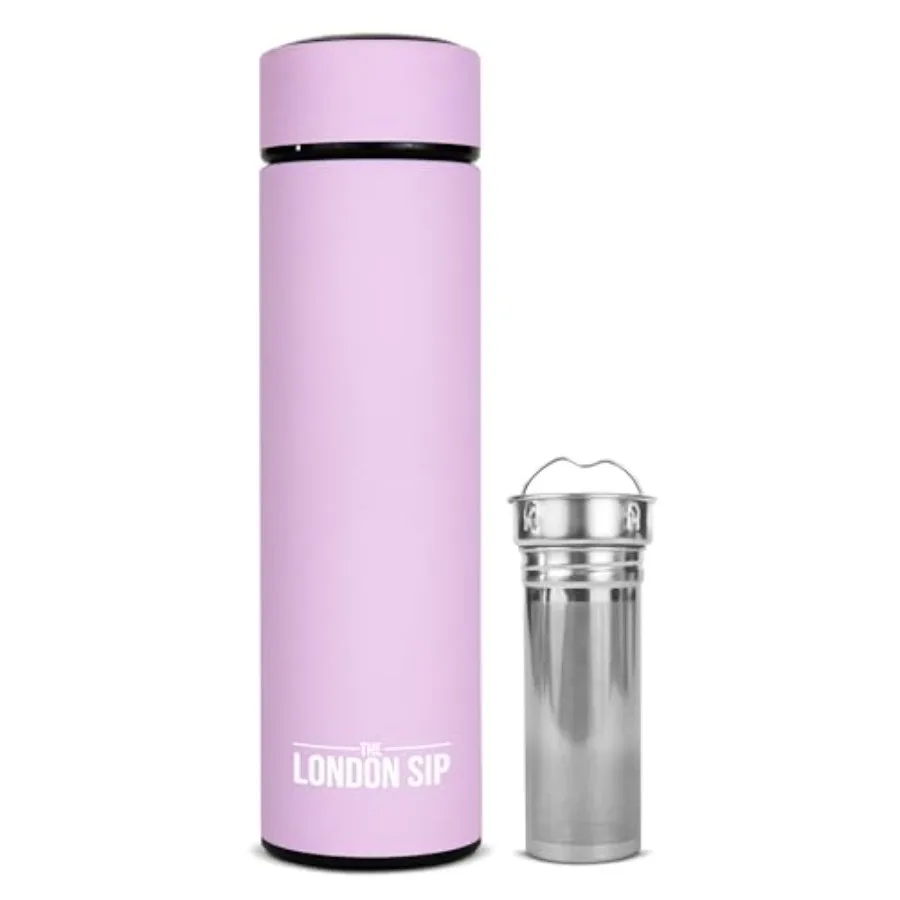 

London Sip Multi-Purpose Tea Infuser Travel Mug and Tumbler Fruit Infuser Flask Hot and Cold Double Wall Stainless Steel Thermo