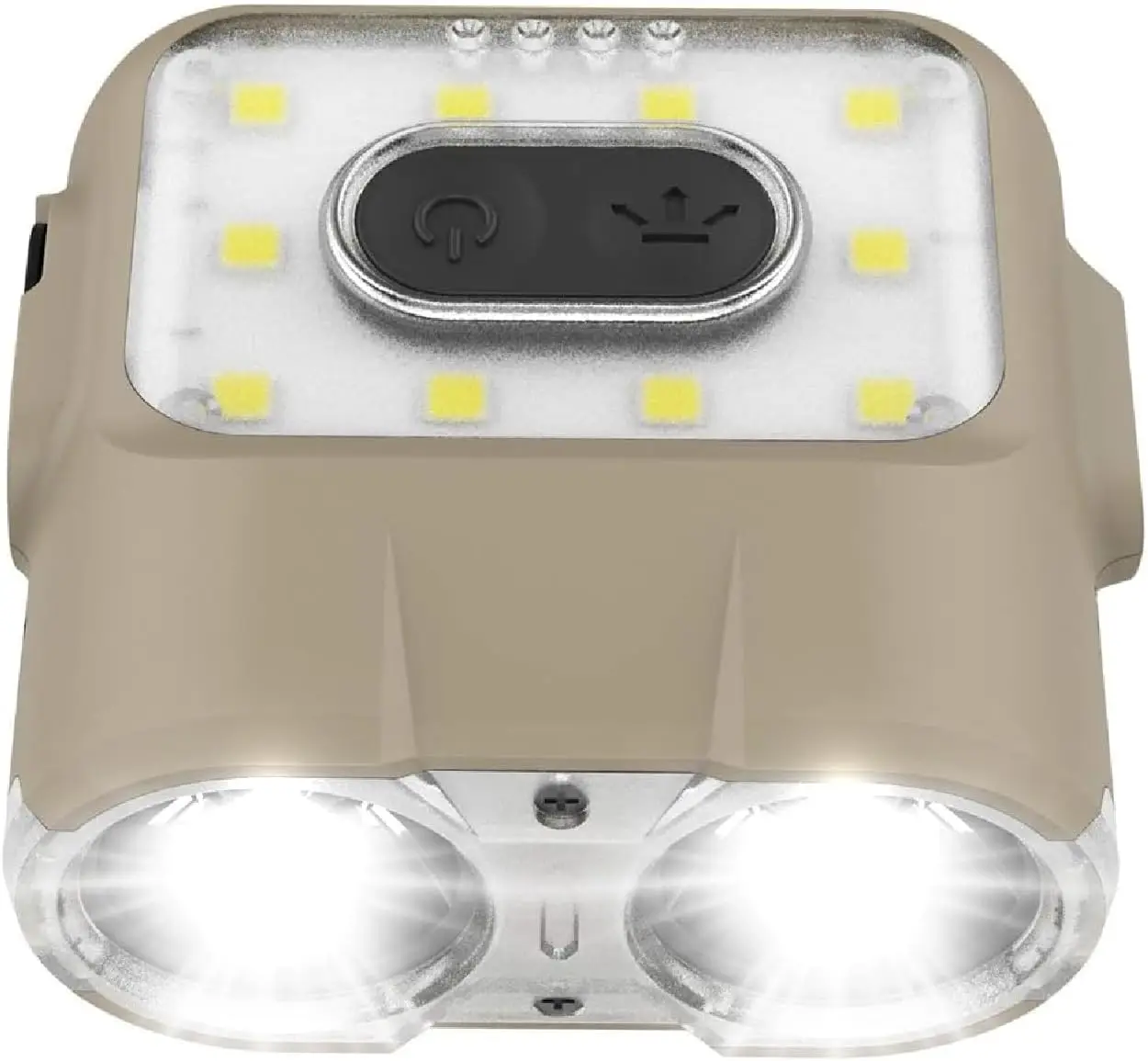 

Capon 120H Tan LED Rechargeable Clip-On Headlamp, Waterproof, USB-C, 45H Battery, for Camping, Running, Hiking, Emergency & Indu