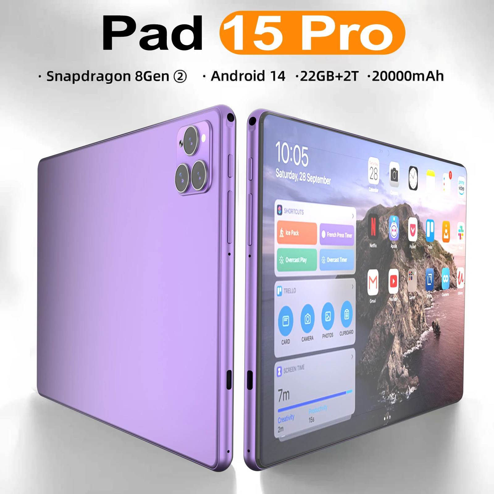 yZ[z2025NV^IWiO[oŃ^ubg Android 14 Pad 15 Pro 22GB+2TB Snapdragon 8 Gen3 ^ubg 5G fASIMJ[h HDtXN[