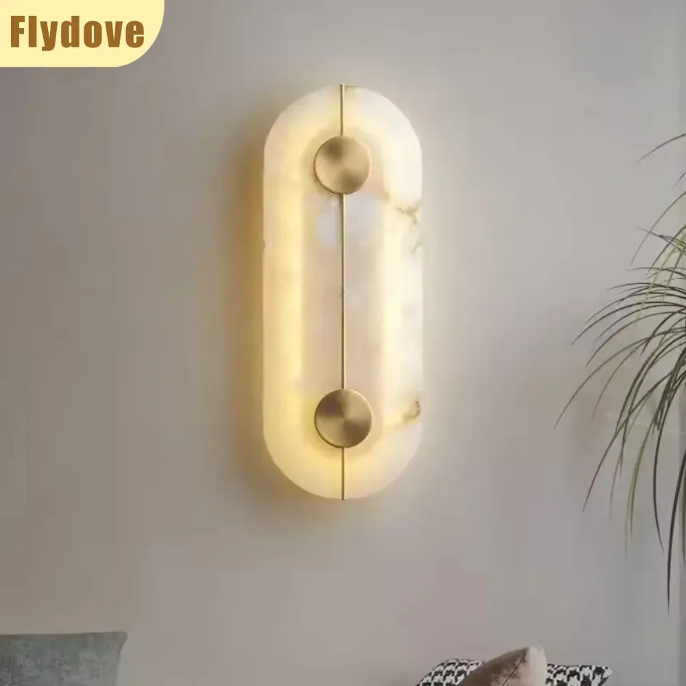 

LED Marble Wall Lamp Creative Background Wall Lamp Living Room Hotel Corridor Bedroom Bedside Decoration Lighting Fixture
