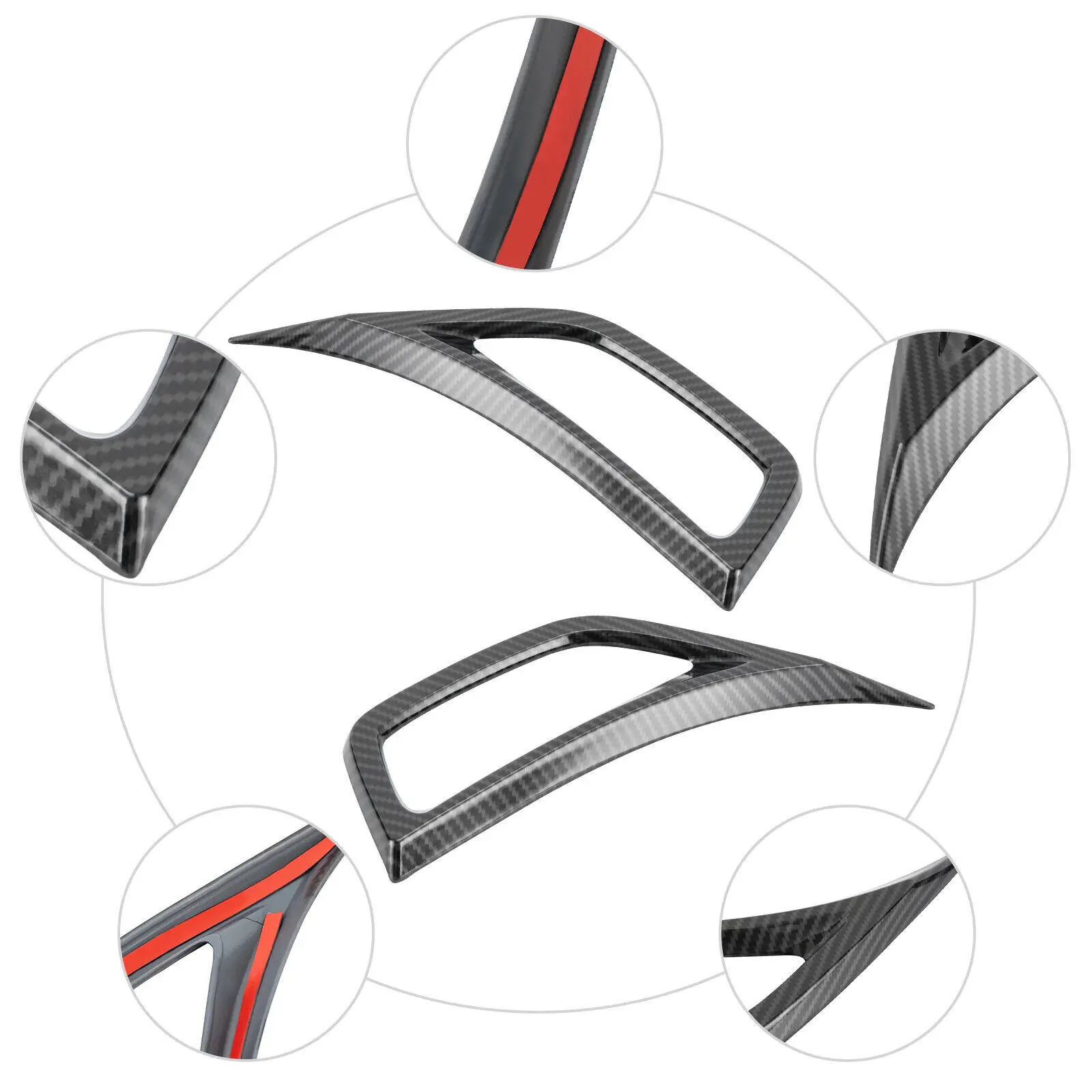 フロントホイールフェンダーエアベントカバートリム ジープラングラー Jl Jt 18+ カーボンファイバー用