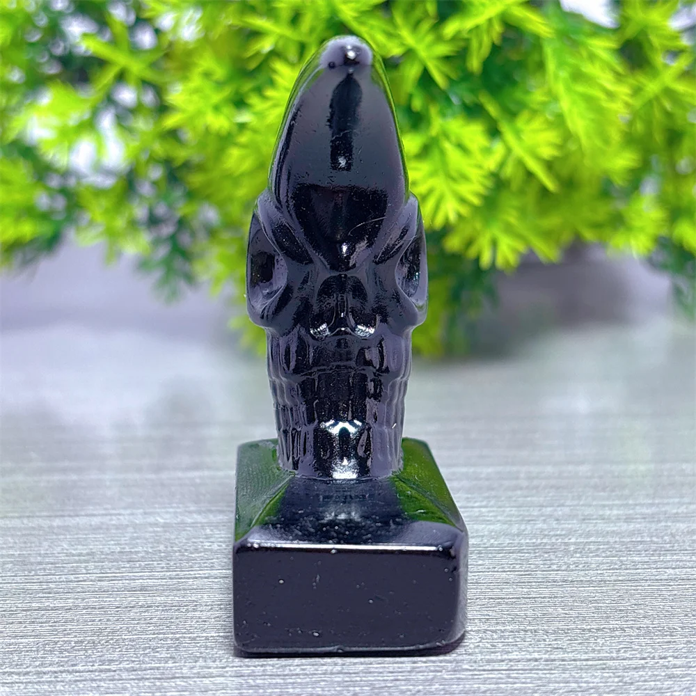 Black Obsidian Moon Skull Natural Crystal Home Decoritems Room decor Luck Quartz Stone Garden Reiki Healing Energy Love Gifts