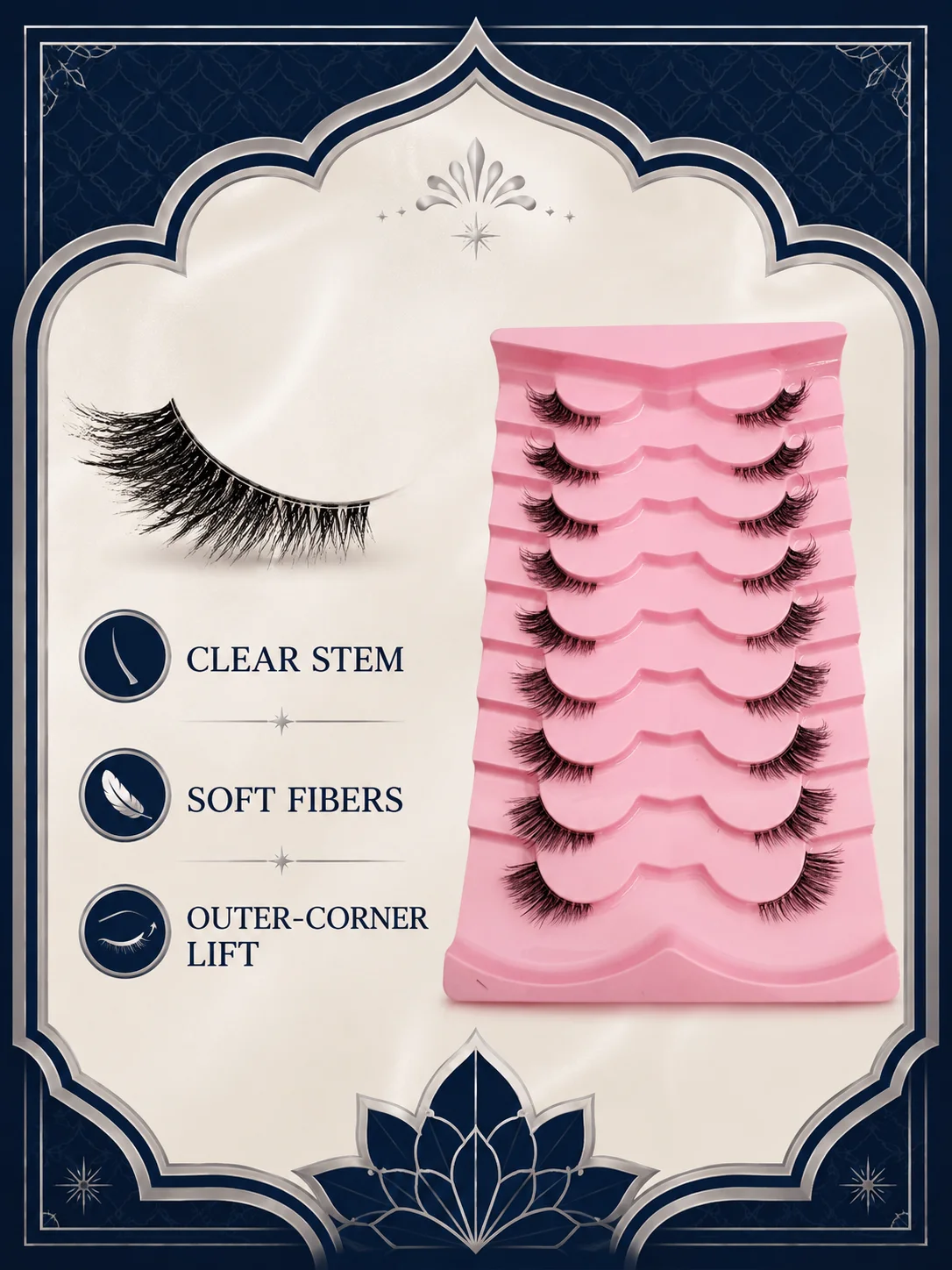 Mujie 9 Pairs of Half-Strip False Eyelashes, Eye-Lift Style Lashes, Soft and Delicate Realistic Fibers, Invisible Transparent Thin Stems, Half-Cut Design – Enhances the Outer Corners of the Eyes, Lightweight and Traceless, Comfortable for Long-Term Wear, Suitable for Daily Charm and Special Occasions