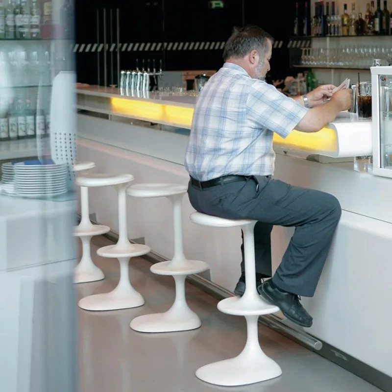 Taburete de Bar moderno naranja, silla negra sin respaldo, taburetes de Bar de cocina italianos, muebles para el hogar minimalistas únicos Sgabelli Cucina Alto